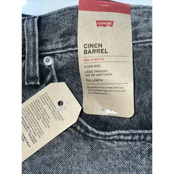 Levi's Women's Cinch Barrel Jeans 30x31 NWT Black "Past Lives" - Picture 8 of 12